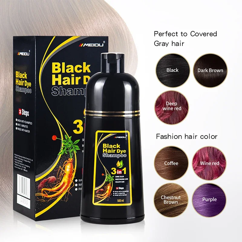 Black Hair Dye Shampoo 3 In 1  - Hair Spray Color 评论和价格